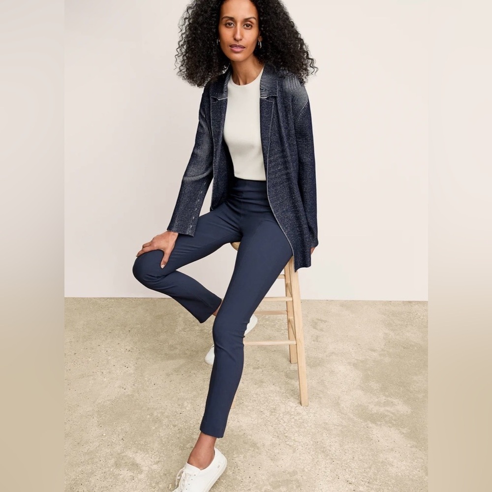 NWT M.M. Lafleur The Foster Cigarette Pant Powerstretch In Dark Navy Sz 4